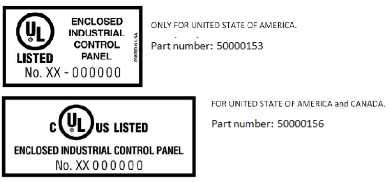 Ilustración 3: Ejemplos de marcados UL para cuadros eléctricos   (Fuente: ul.com)